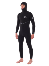 Rip Curl Mens E Bomb 5/4 Zip Free Hooded Wetsuit - Black