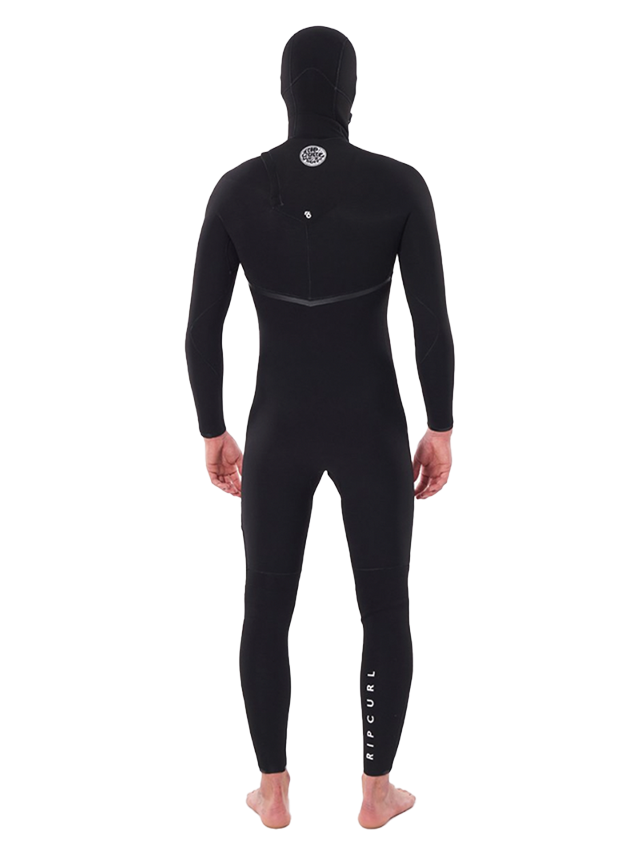 Rip Curl Mens E Bomb 5/4 Zip Free Hooded Wetsuit - Black