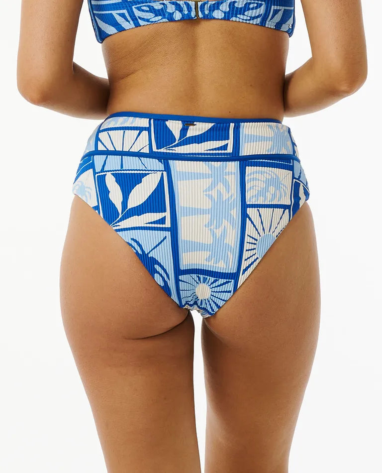 Rip Curl Santorini Sun Hi Good Bikini Bottom Blue troggs