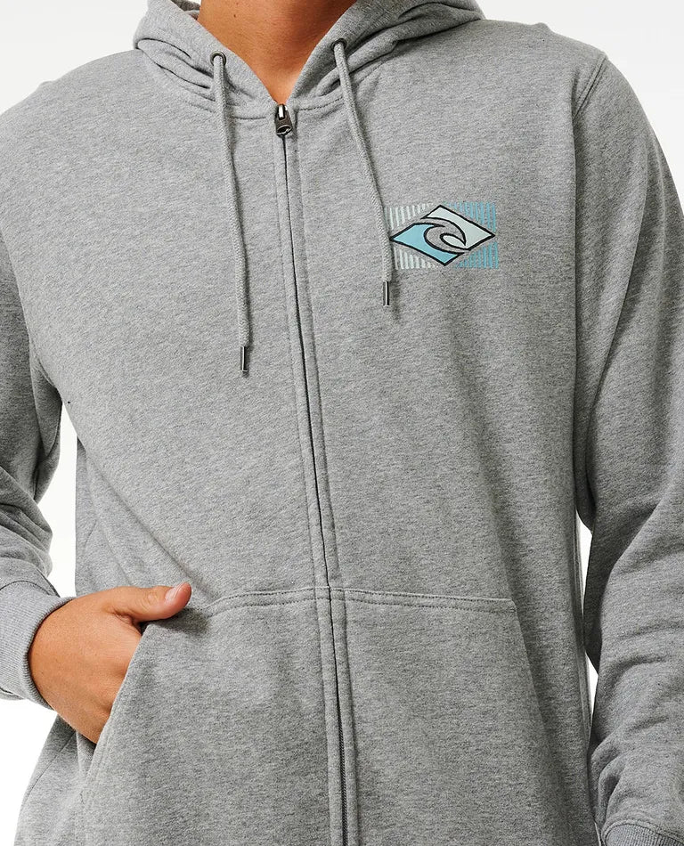 Rip Curl Tradition Zip Through Hoodie Grey Marle troggs