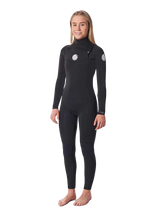 Rip Curl Womens Dawn Patrol Performance 5/3 Chest Zip Wetsuit - Black