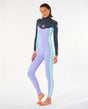 Rip Curl Womens Dawn Patrol Performance 5/3 Chest Zip Wetsuit - Purple-Womens Wetsuits-troggs.com