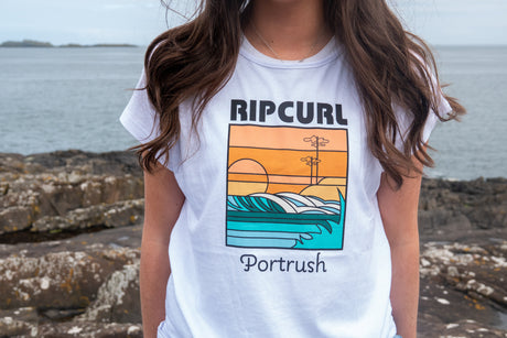 Rip Curl Womens Destination Portrush T-Shirt - White Mama-Womens clothing-troggs.com