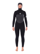 Rip Curl Womens Flashbomb 6/4 Hooded Wetsuit - Black