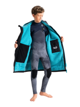 Robie Robes Junior Dry-Series Recycled Short Sleeve Changing Robe - Black/Charcoal