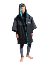 Robie Robes Junior Dry-Series Recycled Short Sleeve Changing Robe - Black/Charcoal