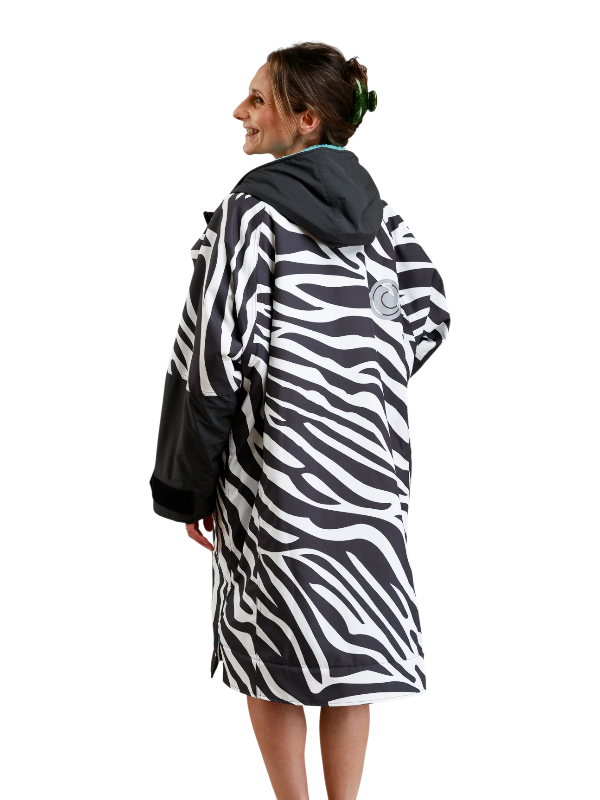 White Water Hard Shell Changing Robe - Zebra Print