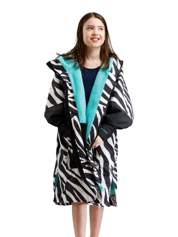 White Water Kids Hard Shell Changing Robe - Zebra Print
