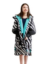 White Water Kids Hard Shell Changing Robe - Zebra Print