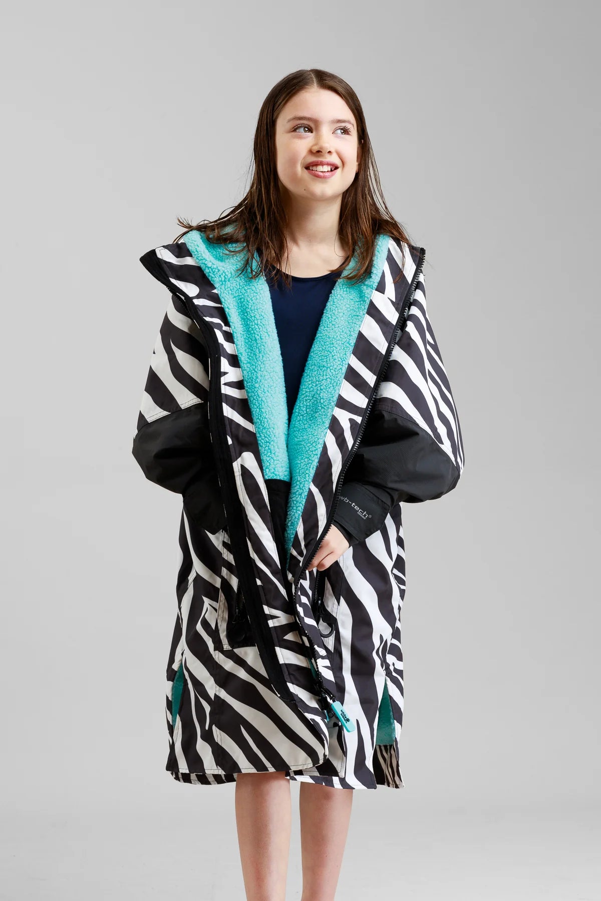 White Water Kids Hard Shell Changing Robe - Zebra Print