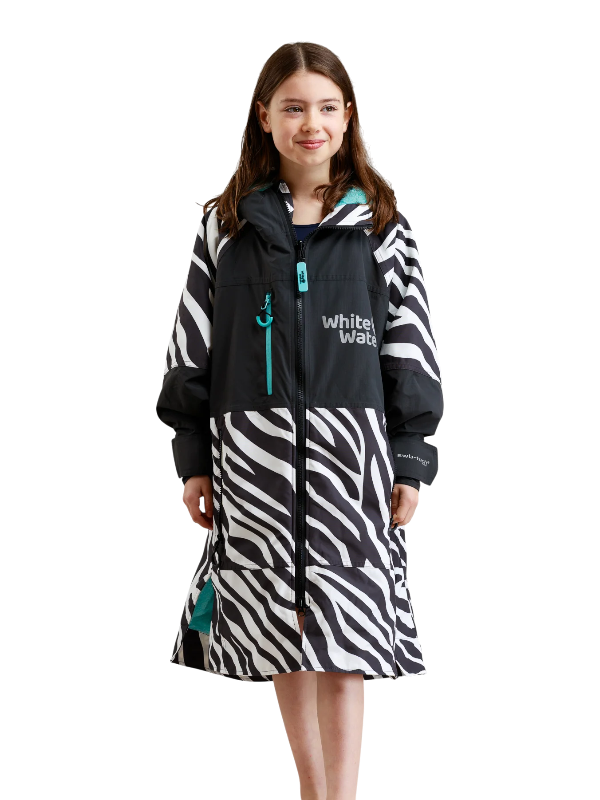 White Water Kids Hard Shell Changing Robe - Zebra Print