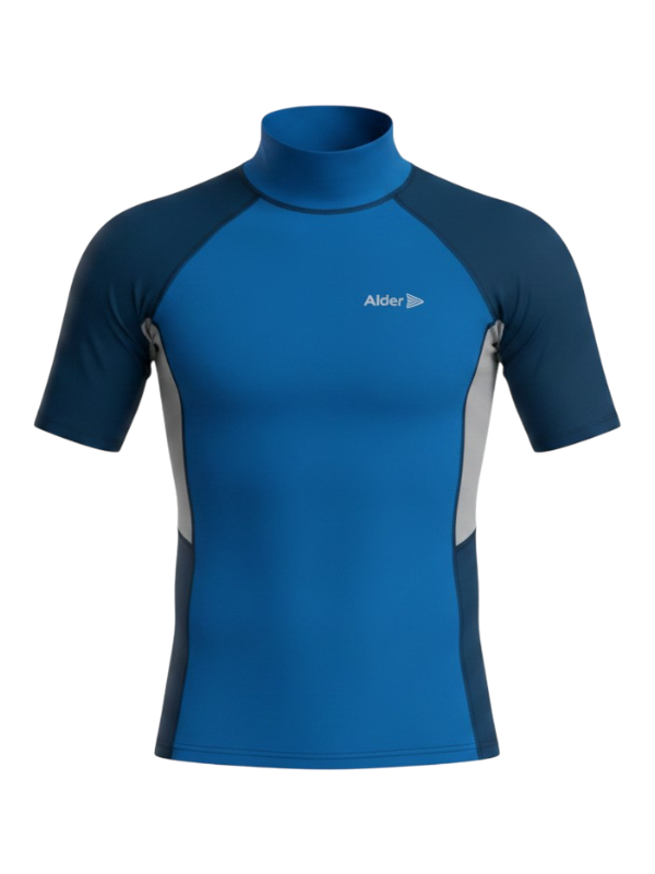 Alder Cruz Adult Short Sleeve Rash Vest - Mid Blue