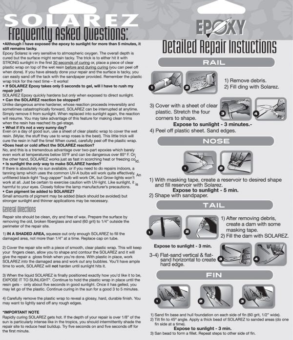 Solarez Epoxy Resin (2oz)-Ding & Wetsuit Repair Kits-troggs.com