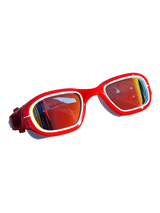 Streamlined Adult Polarized Swim Goggles - Red