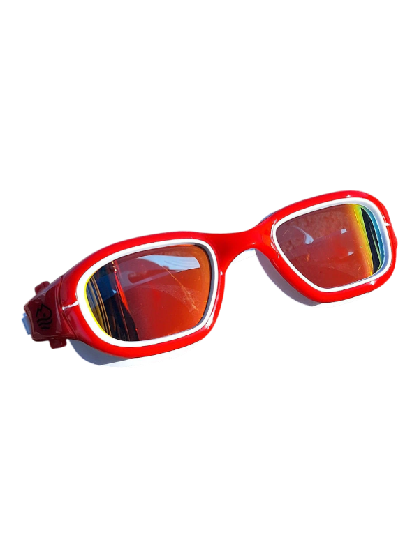 Streamlined Adult Polarized Swim Goggles - Red