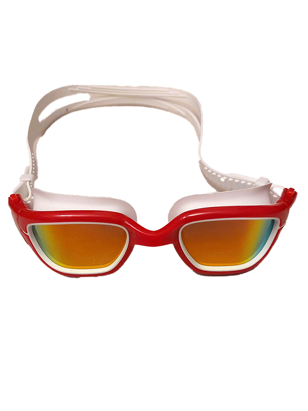 Streamlined Adult Polarized Swim Goggles - Red