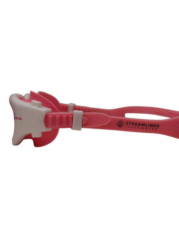 Streamlined Junior Swim Goggles - Pink/White