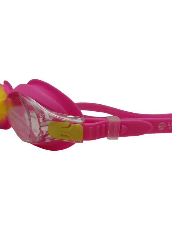 Streamlined Kids Swim Goggles - Pink/Yellow
