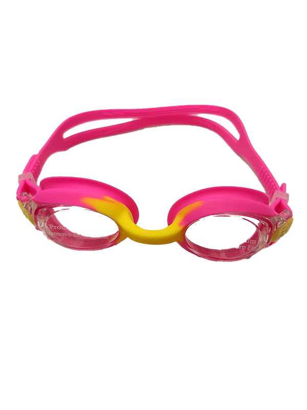 Streamlined Kids Swim Goggles - Pink/Yellow