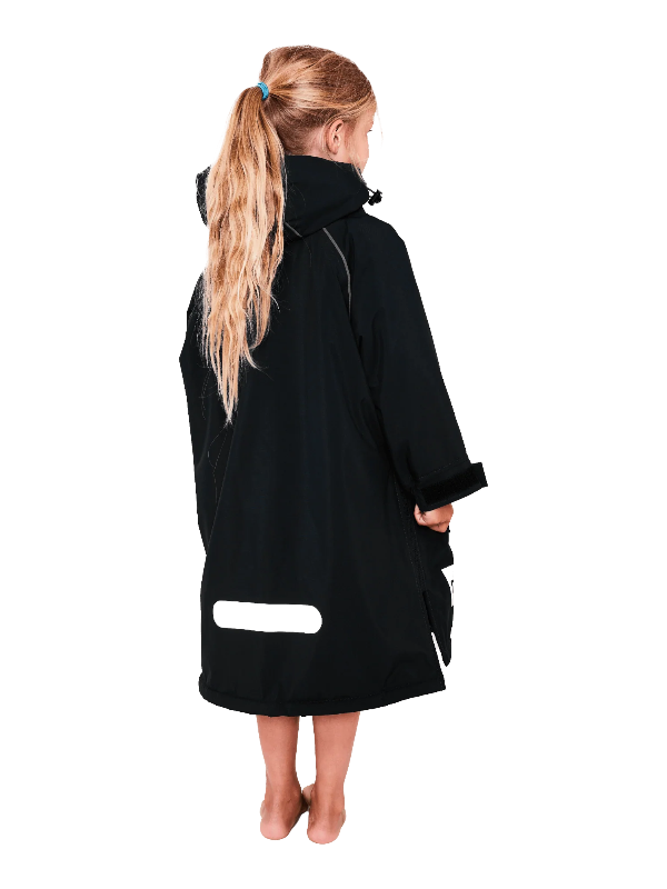 Red Original Change Kids Poncho Half-Zip Long Sleeve - Black