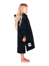 Red Original Change Kids Poncho Half-Zip Long Sleeve - Black