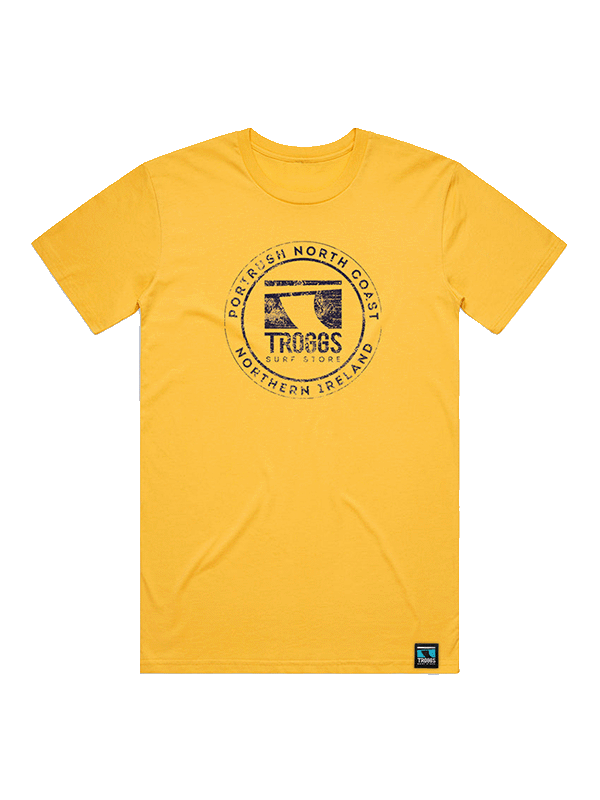 Troggs Mono Sticker T-Shirt - Alpine Yellow