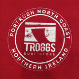 Troggs Mono Sticker Tee Shirt - Cherry Heather-Clothing-troggs.com