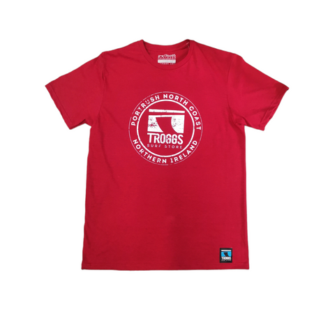 Troggs Mono Sticker Tee Shirt - Cherry Heather-Clothing-troggs.com