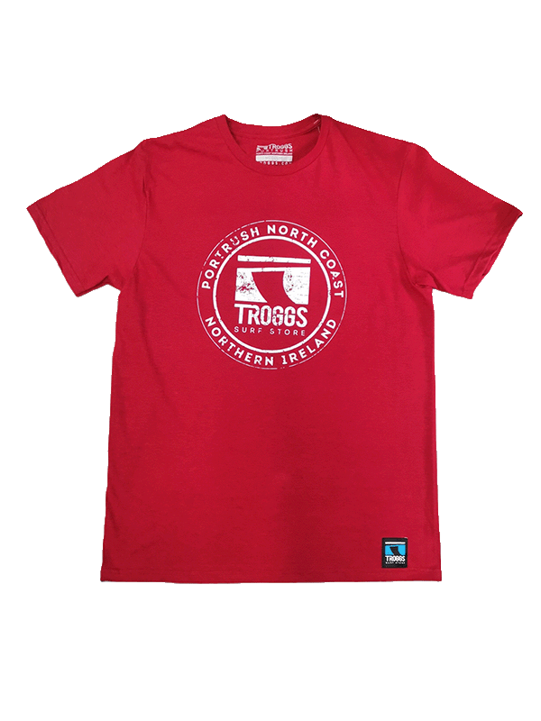 Troggs Mono Sticker T-Shirt - Cardinal Red