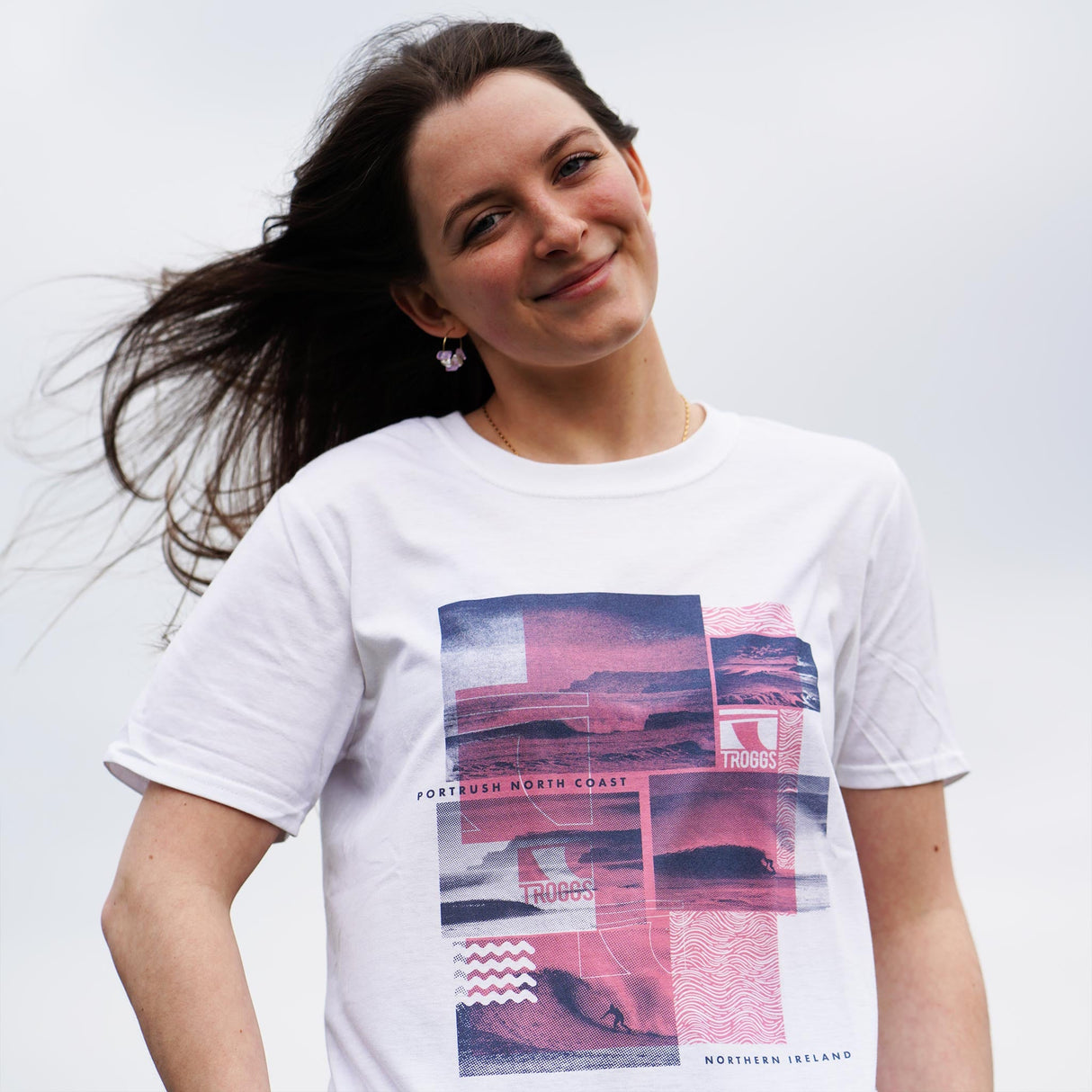 Troggs Photo T-Shirt - White/Pink-troggs.com