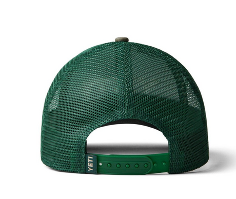 YETI Camo Logo Badge Low Pro Trucker Hat - Olive-Headwear-troggs.com