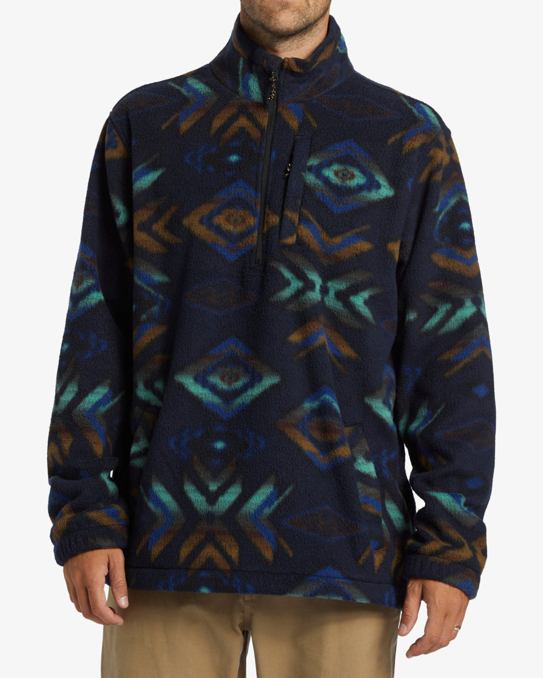 Billabong Boundary Mock Polar Half Zip Fleece Navy troggs