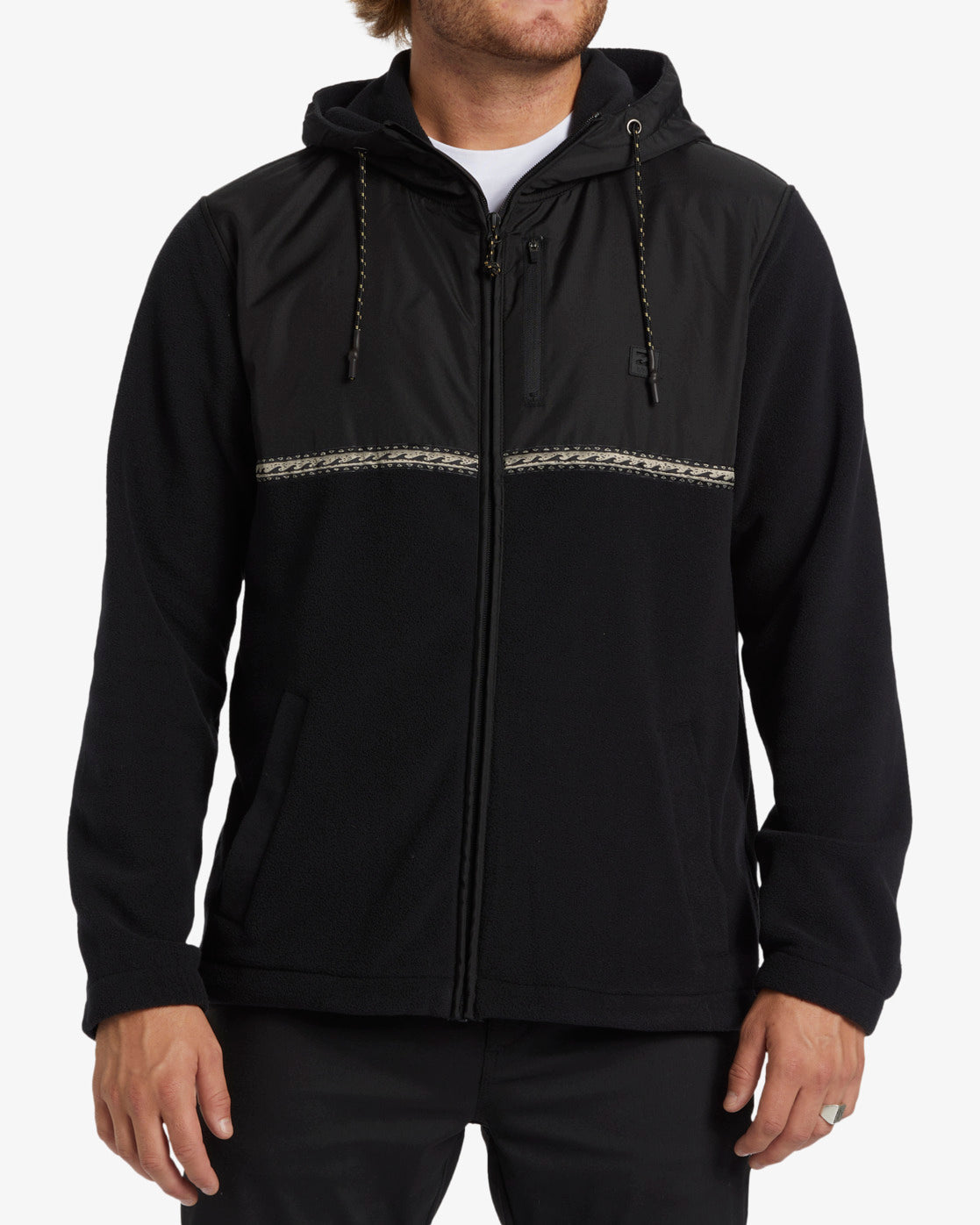 Billabong Boundary Lite Full Zip Fleece Hoodie Black troggs