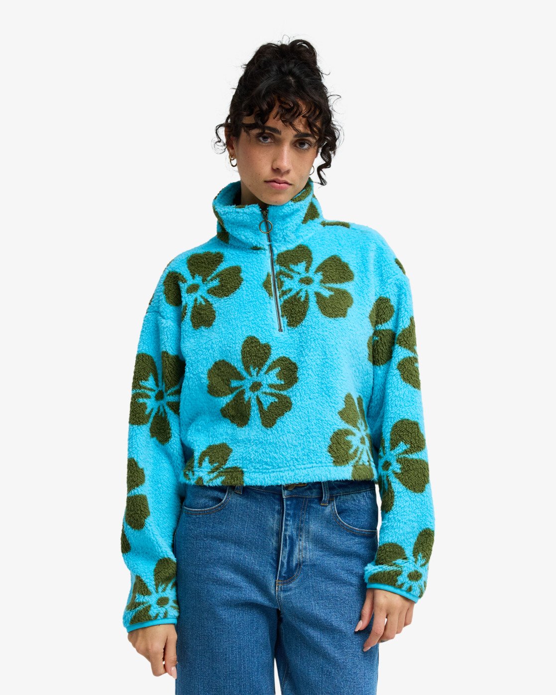 Billabong Holiday Cropped Half Zip Fleece