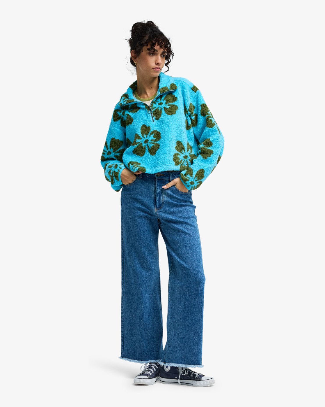 Billabong Holiday Cropped Half Zip Fleece