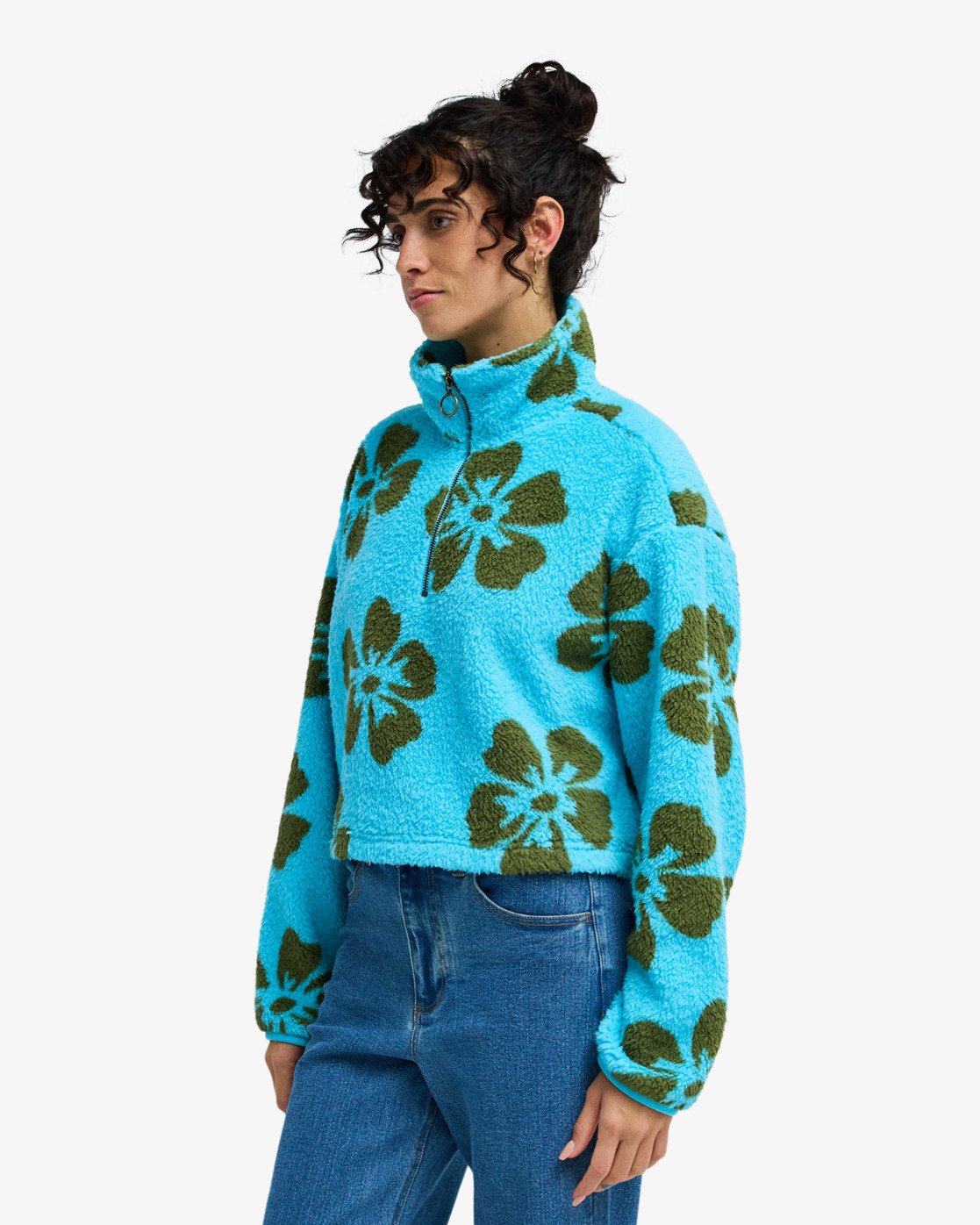 Billabong Holiday Cropped Half Zip Fleece