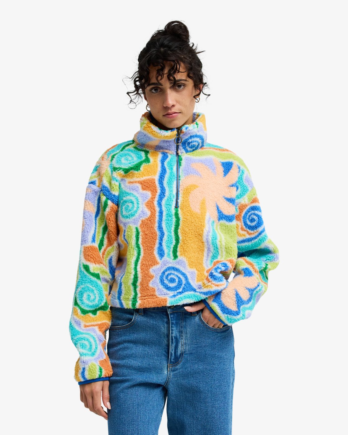 Billabong Holiday Cropped Half Zip Fleece