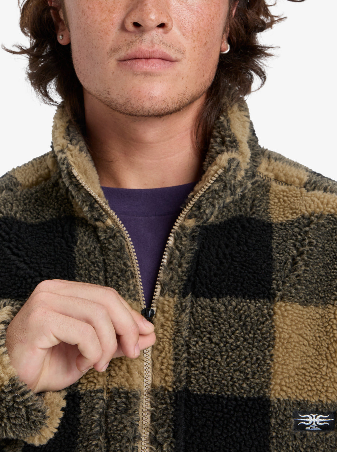 Quiksilver Mercury Woodlands Sherpa 1/2 Zip Fleece Jacket