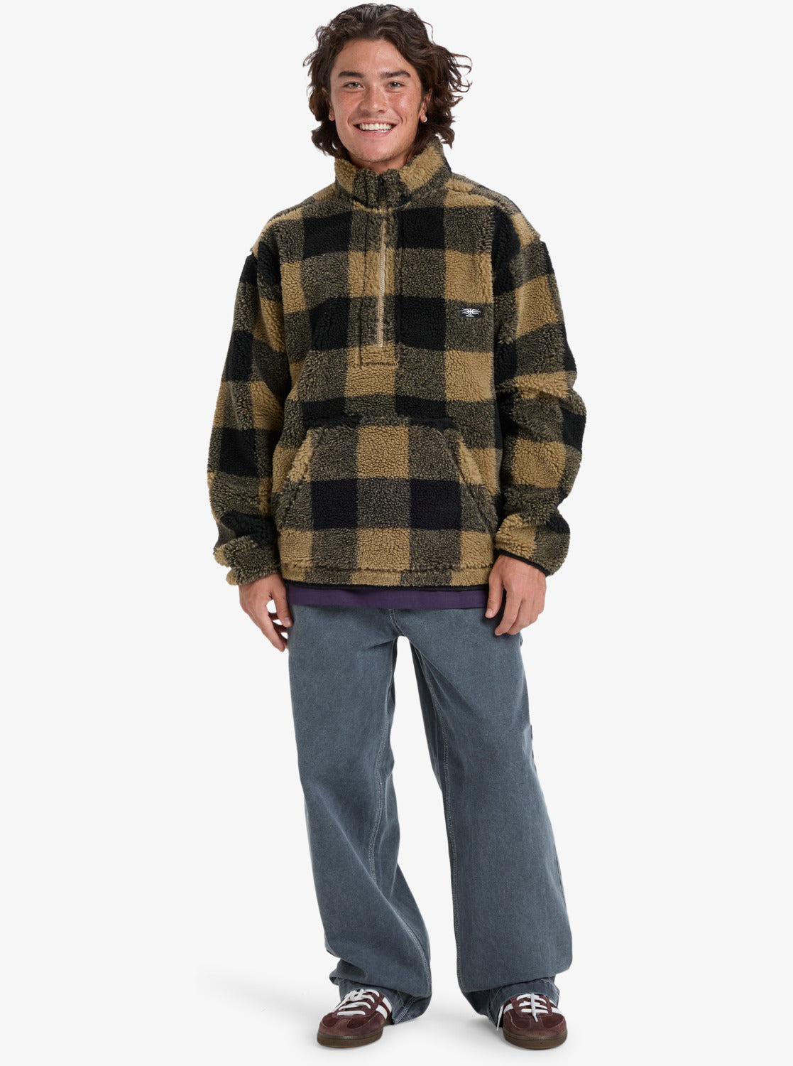 Quiksilver Mercury Woodlands Sherpa 1/2 Zip Fleece Jacket