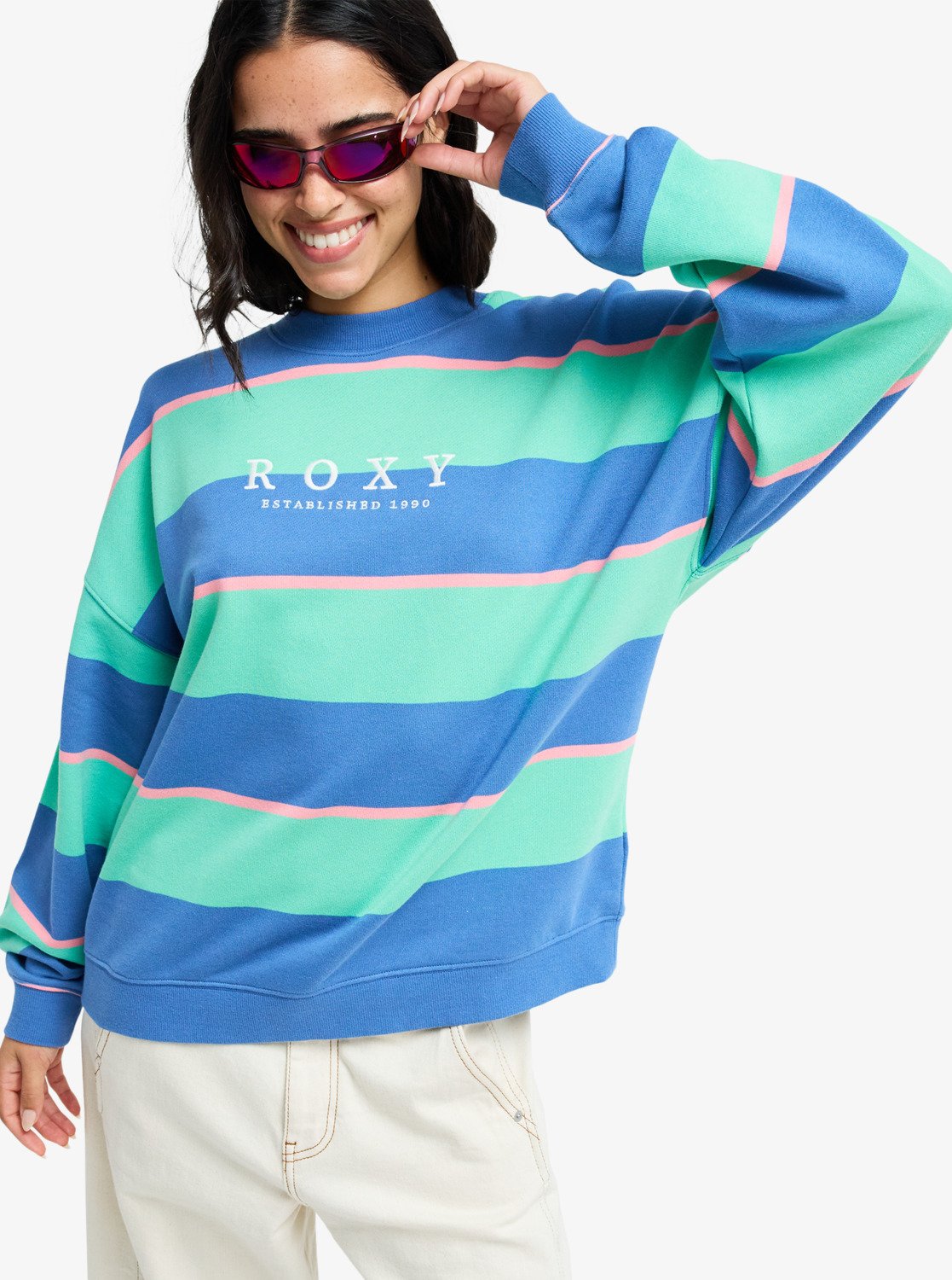 Roxy Strictly Stripes Oversized Sweatshirt