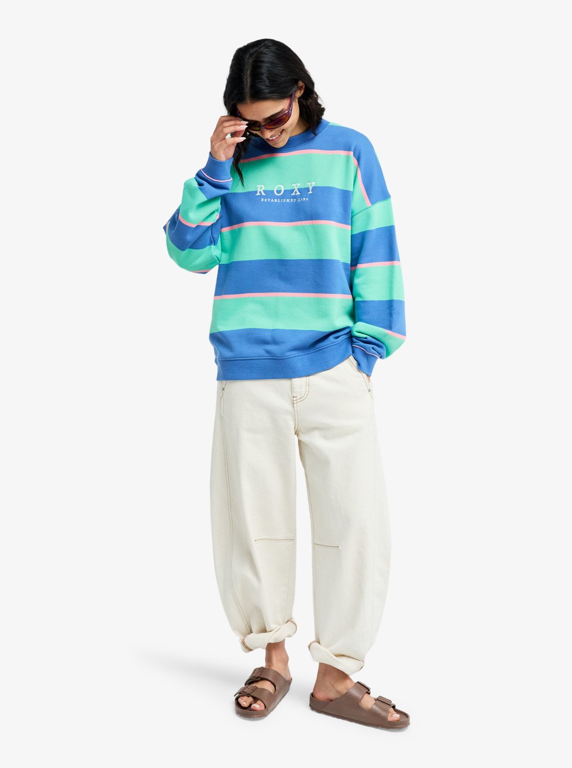 Roxy Strictly Stripes Oversized Sweatshirt