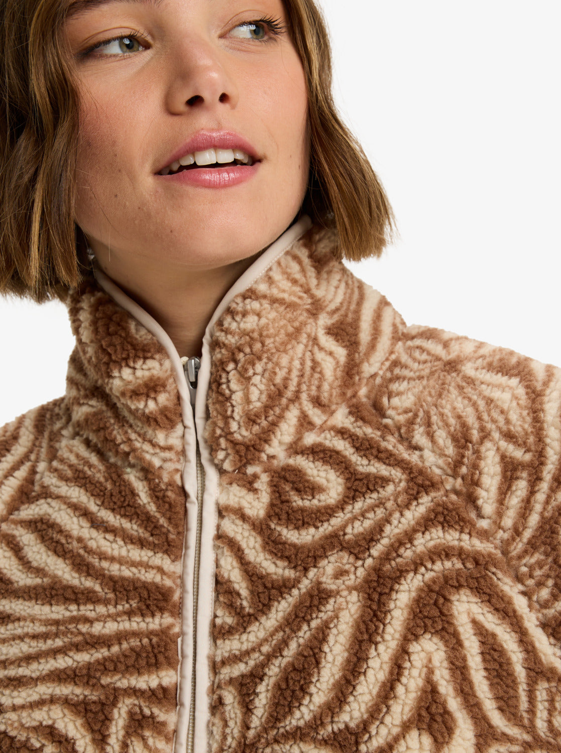 Roxy Blurry Cloud Print Zip Fleece