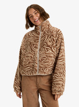 Roxy Blurry Cloud Print Zip Fleece