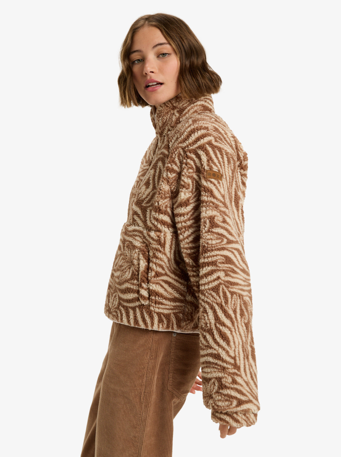 Roxy Blurry Cloud Print Zip Fleece