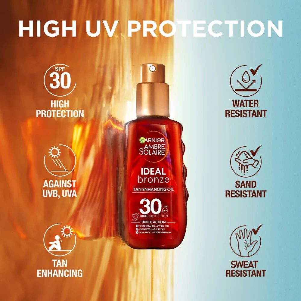 Garnier Ambre Solaire Ideal Bronze SPF30 Protective Oil Spray