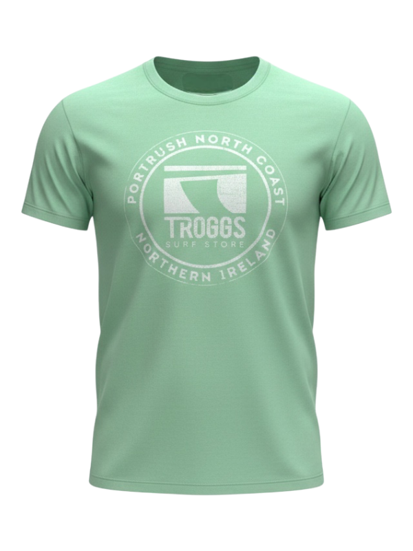 Troggs Mono Sticker T-Shirt - Mint Green
