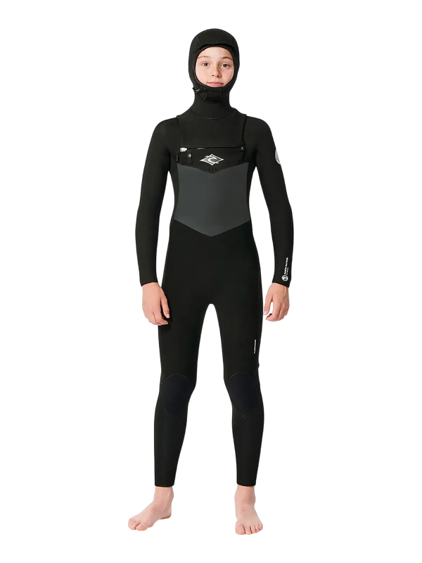 Rip Curl Junior Dawn Patrol Hooded Wetsuit - Black