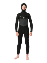 Rip Curl Junior Dawn Patrol Hooded Wetsuit - Black