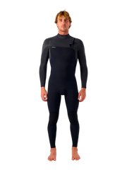 O'Neill Mens Hyperfreak 4/3+ Chest Zip Wetsuit - Black/Tempered Steel