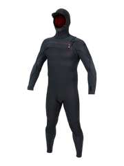 O'Neill Mens Hyperfreak Fire Hooded 5/4+ Chest Zip Wetsuit - Black